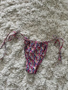 Strawberry Milk Mob Pink Multi Floral Mars Bikini Bottom